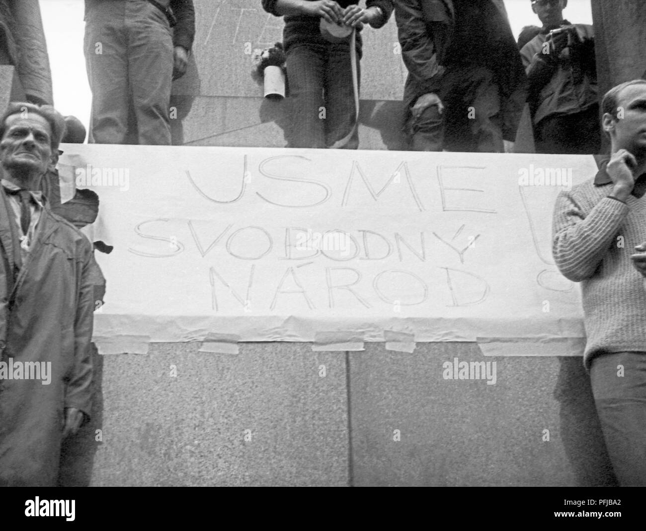 Die Truppen der Sowjetunion und ihrer Verbündeten des Warschauer Pakts in die Tschechoslowakei am 21. August 1968, die politische Liberalisierung im Land calle zu stoppen Stockfoto