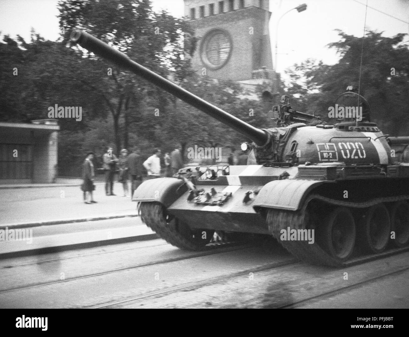 Die Truppen der Sowjetunion und ihrer Verbündeten des Warschauer Pakts in die Tschechoslowakei am 21. August 1968, die politische Liberalisierung im Land calle zu stoppen Stockfoto