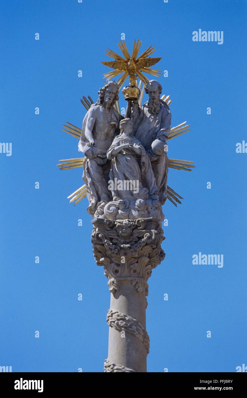Die Slowakei, Trnava, Statue der Heiligen Dreifaltigkeit Stockfoto