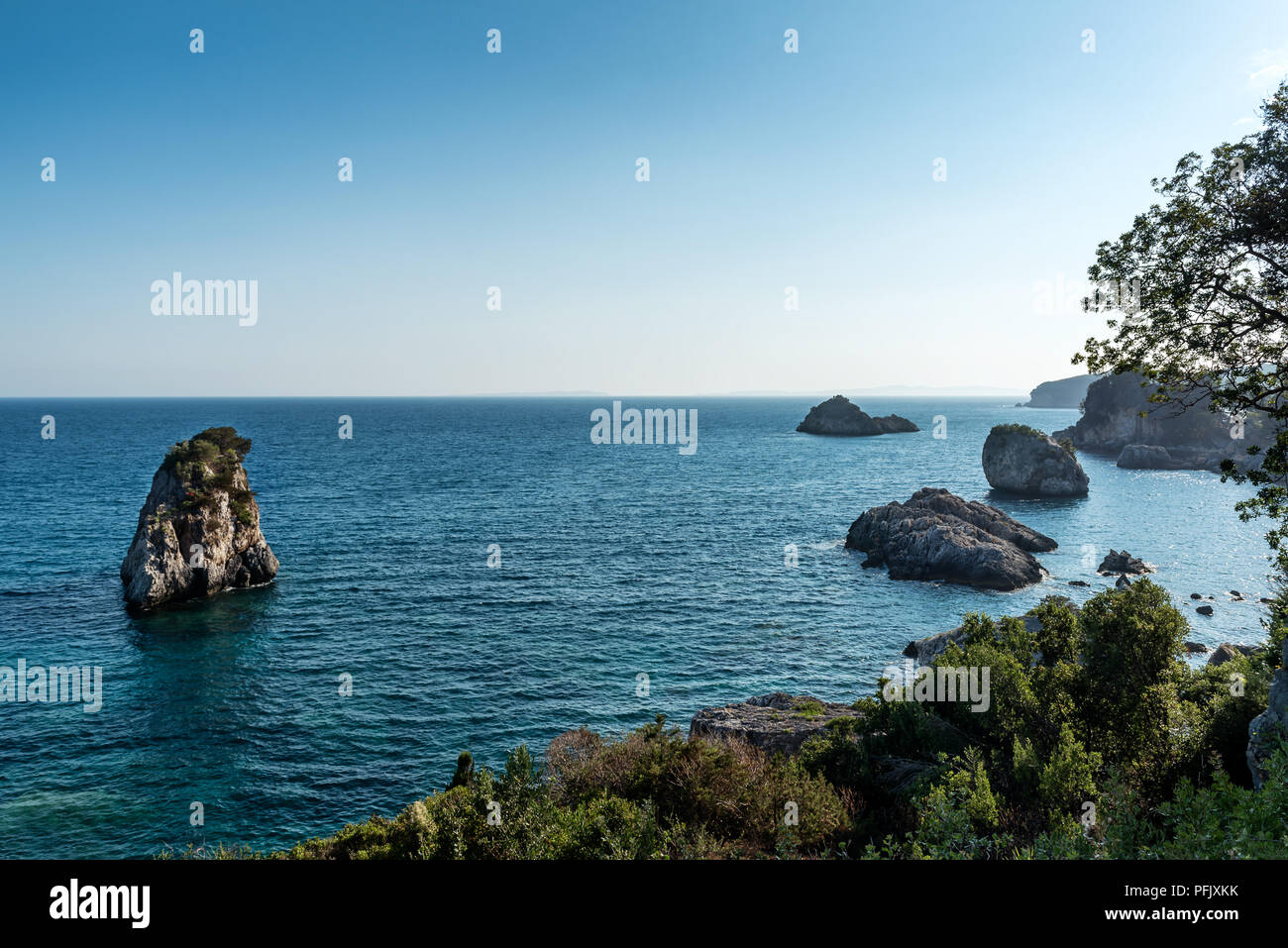 Wunderschöne Landschaft einer Ionischen Meer in der Nähe von Parga in Griechenland Stockfoto