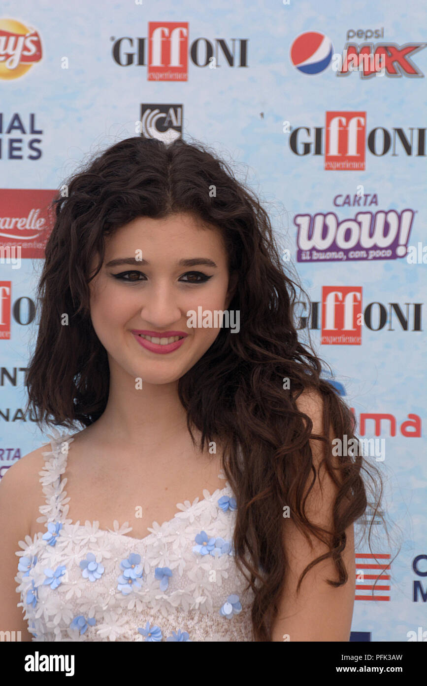 Giffoni Valle Piana, Sa, Italien - Juli 24, 2018: Chiara Francia in Giffoni Film Festival 2018 - Am 24. Juli 2018 in Giffoni Valle Piana, Italien Stockfoto