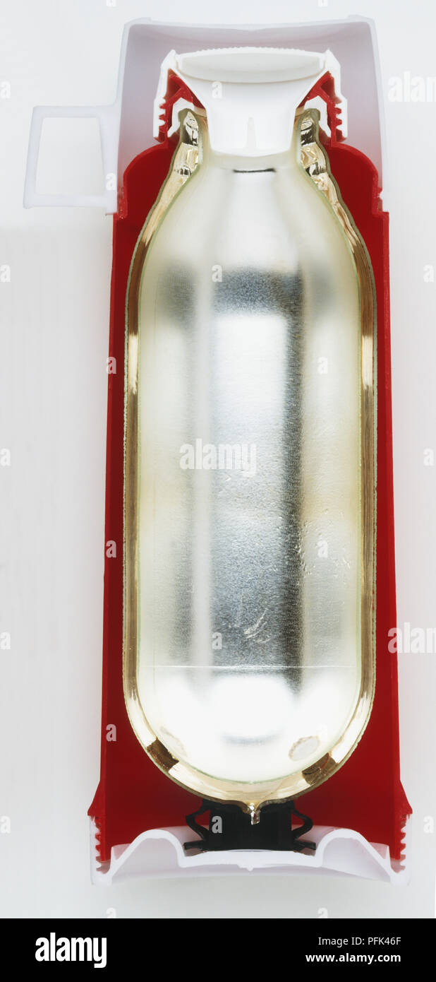 Isolierflasche, halbiert. Stockfoto