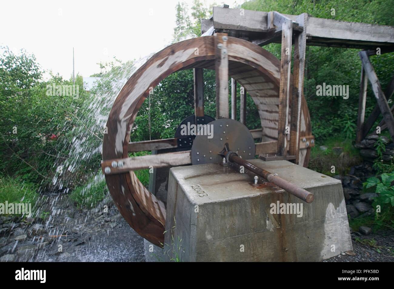 USA, Alaska, Chugach National Forest Trail, Wasserrad Stockfoto