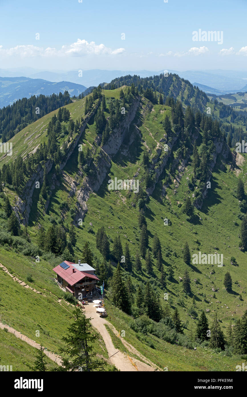 Staufner Haus mit Seelekopf in der Nähe von Steibis, Hochgrat, Allgäu, Bayern, Deutschland Stockfoto
