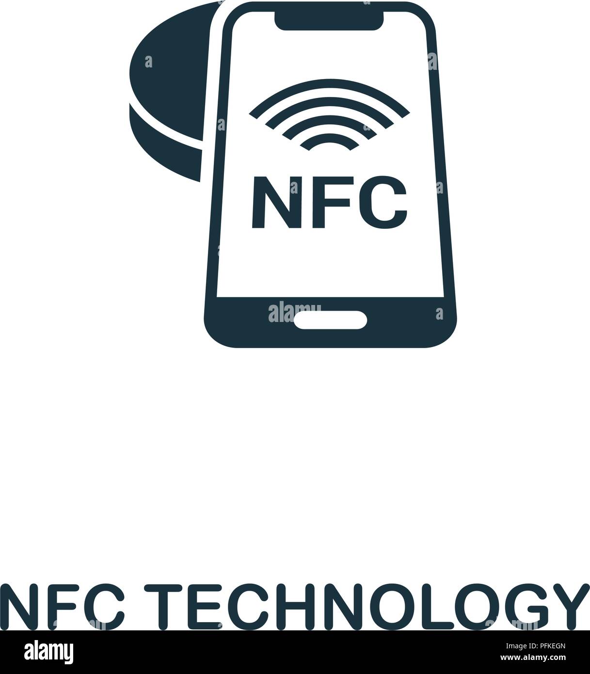 Nfc-Technologie creative Symbol. Einfaches element Abbildung. Nfc-Technologie Konzept symbol Design von intelligenten Geräten. Für mobile verwendet werden. Stock Vektor