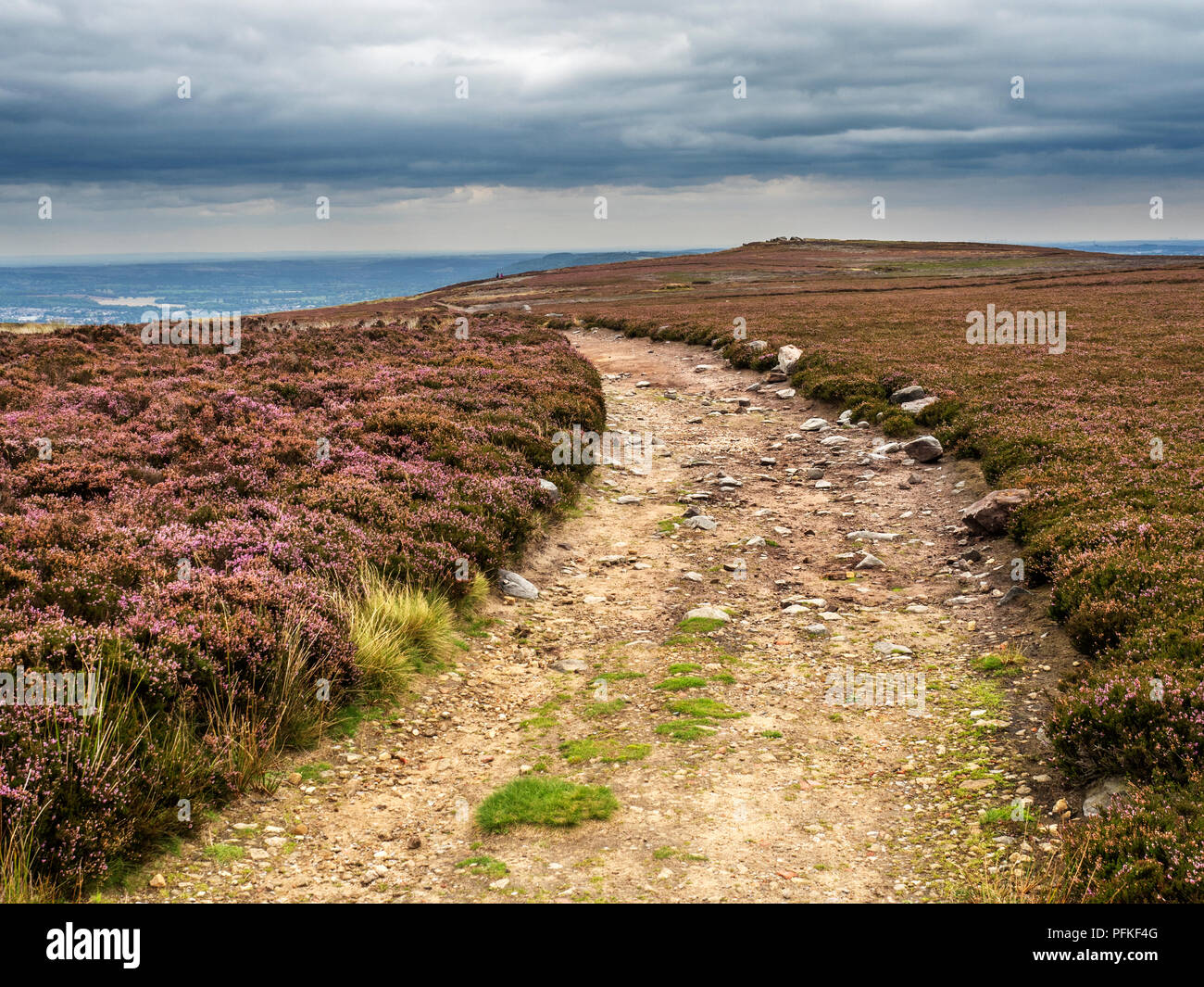 Das Millennium Weg Fußweg auf Burley Moor West Yorkshire England Stockfoto