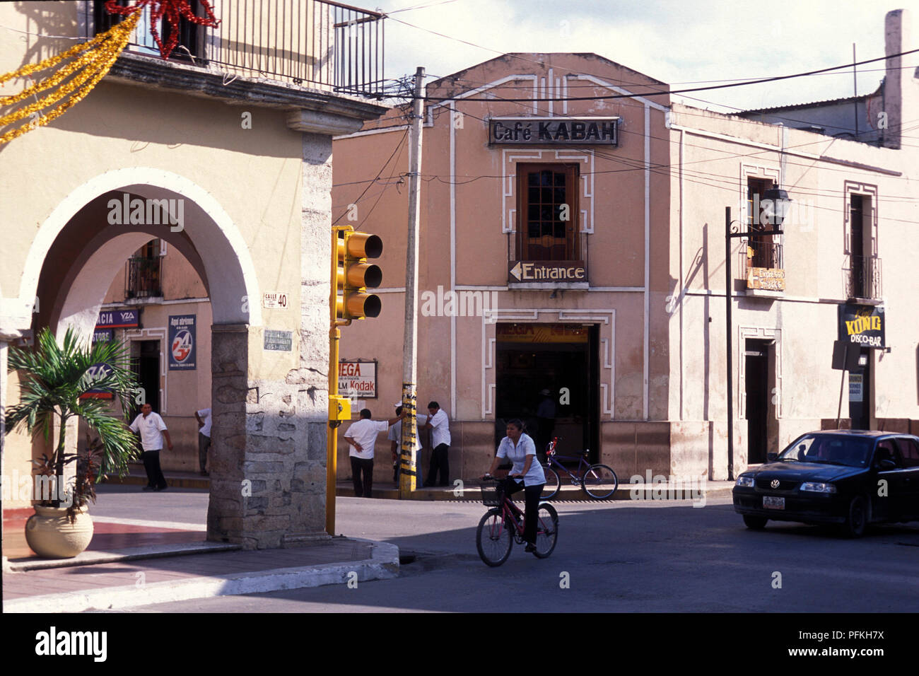 Die kolonialen und Altstadt von Valladolid auf Yucatan in der Provinz Quintana Roo in Mexiko in Mittelamerika. Mexiko, Valladolid, Januar 2009. Stockfoto