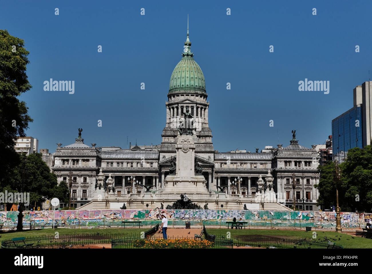 Argentinien, Buenos Aires, Congreso de la Nación Argentina, neoklassizistischen Fassade und Kuppel Stockfoto