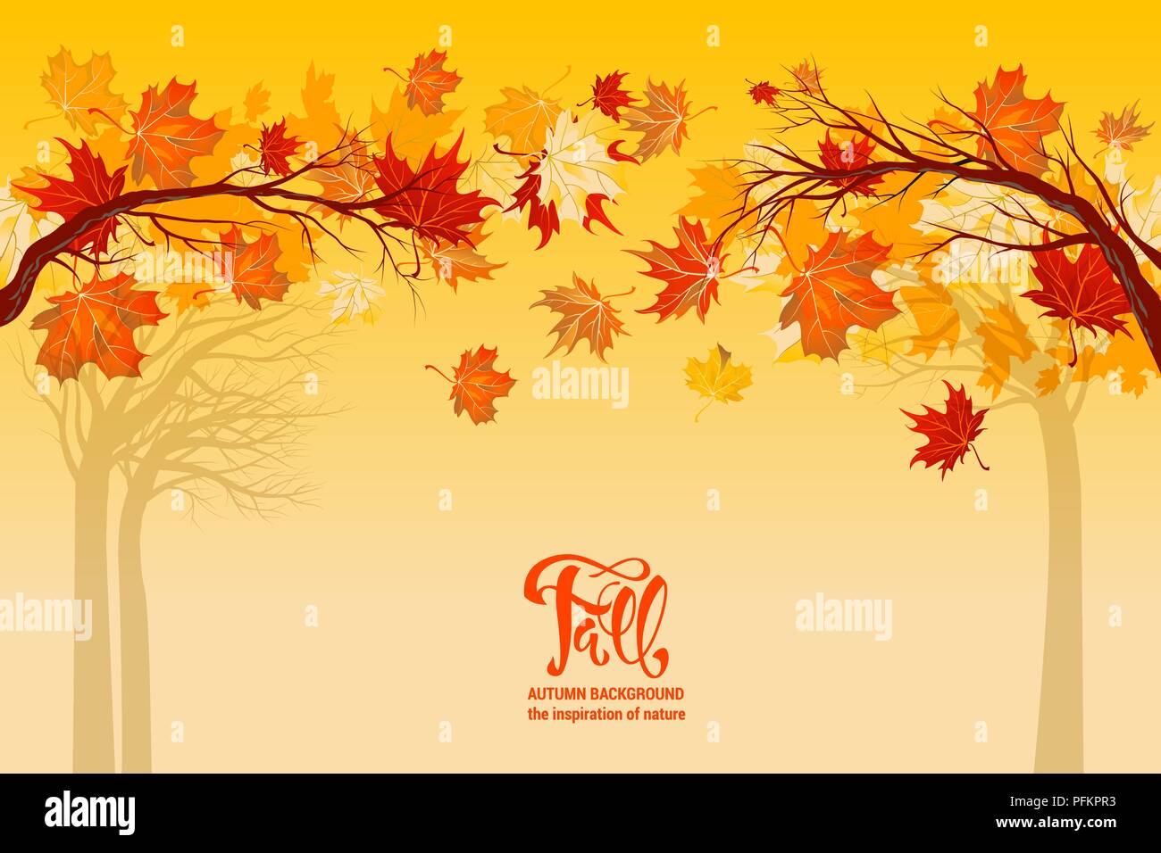 Gelb Herbst Hintergrund Stock Vektor