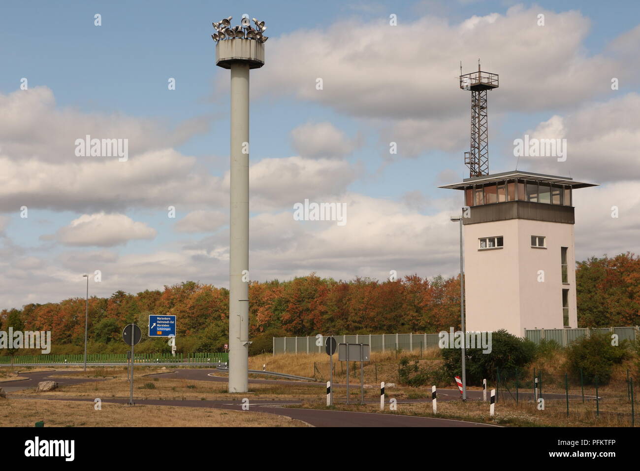 Ehemalige Grenzstation Marienborn bei Helmstedt zwischen West- und Ostdeutschland in Sachsen Anhalt. Heute Gedenkstätte der deutschen Teilung. Stockfoto