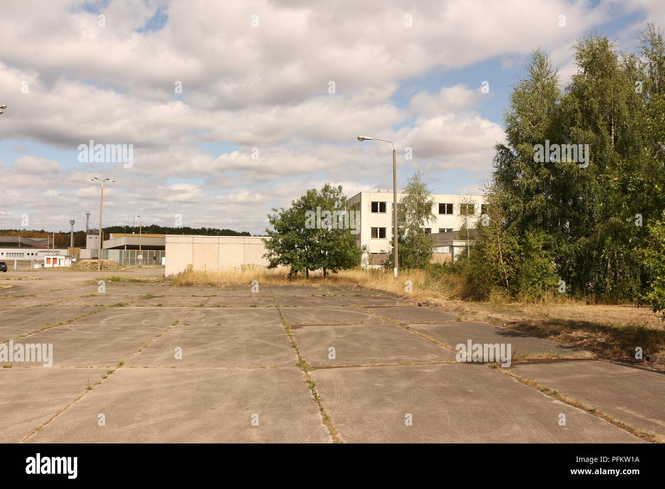 Ehemalige Grenzstation Marienborn bei Helmstedt zwischen West- und Ostdeutschland in Sachsen Anhalt. Heute Gedenkstätte der deutschen Teilung. Stockfoto