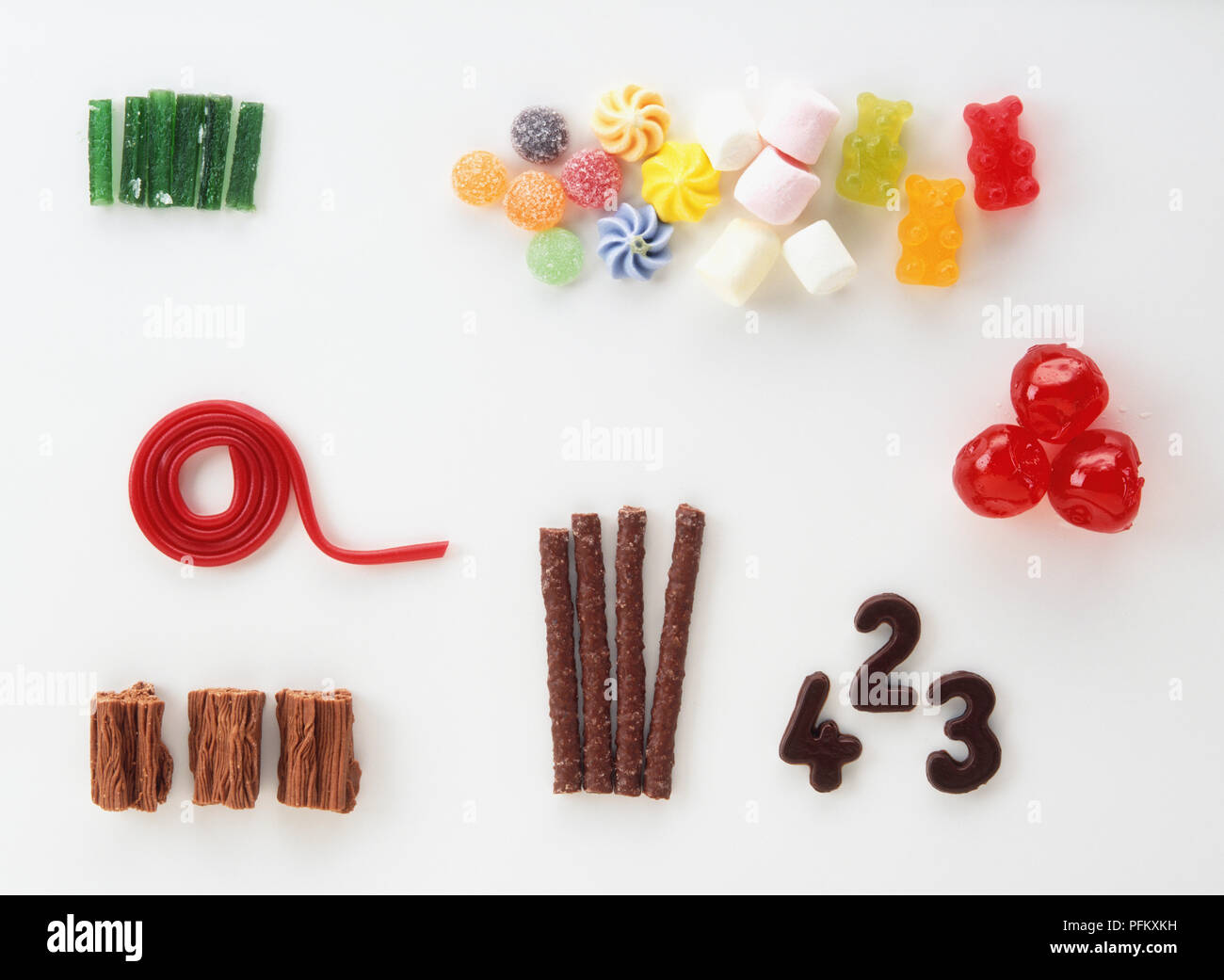 Auswahl an Süßigkeiten Stockfoto