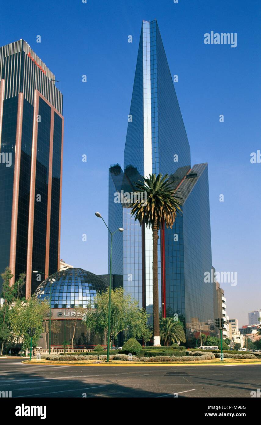 Mexiko, Mexiko City, Paseo de la Reforma, Bolsa de Valores (Börse) Gebäude Stockfoto
