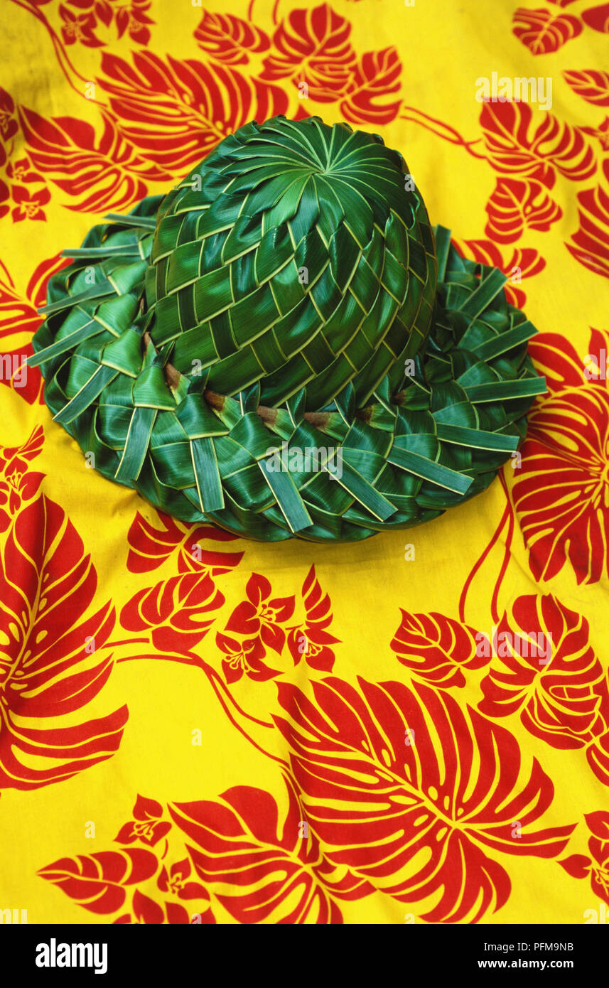 USA, Hawaii, Kokos Wedel hat Stockfoto