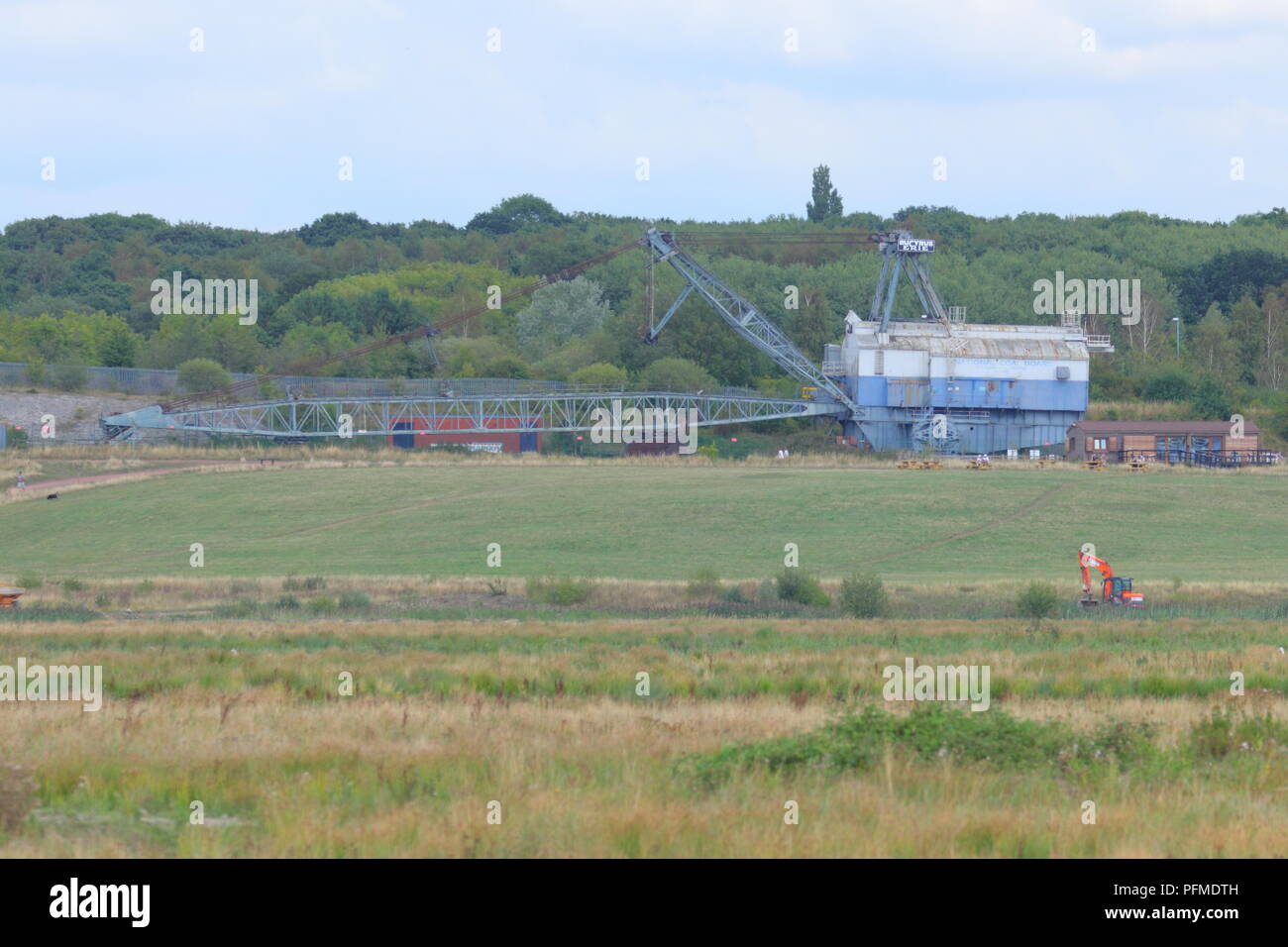 Oddball die Ruston Bucyrus Erie 1150 Walking Seilbagger, die in Es ist letzte Ruhestätte an der RSPB St Aidan's Naturpark bewahrt wird, Stockfoto