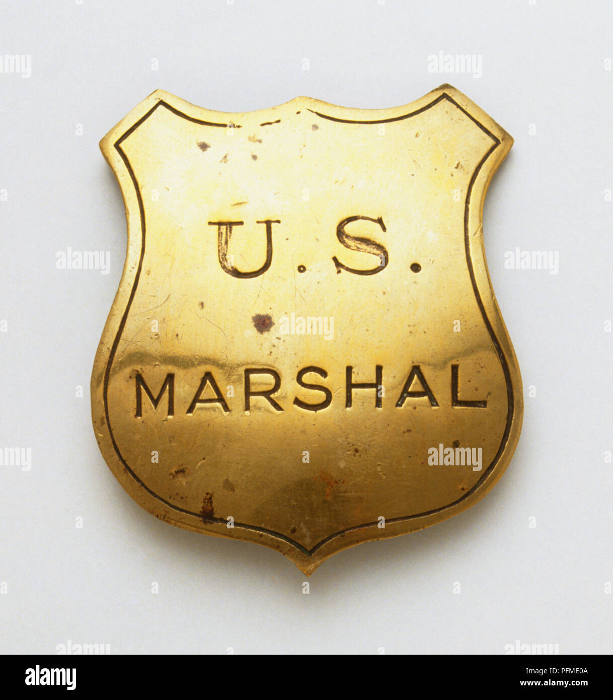 Reproduktion eines US-Marschall badge Messing (C. 1900) Stockfoto
