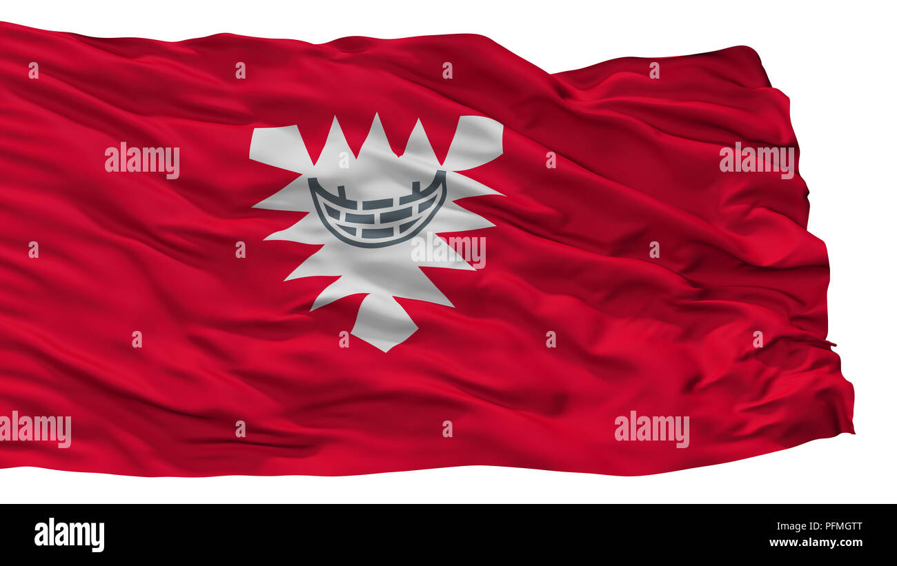 Stadt Kiel Flagge, Deutschland, isoliert auf weißem Hintergrund Stockfoto