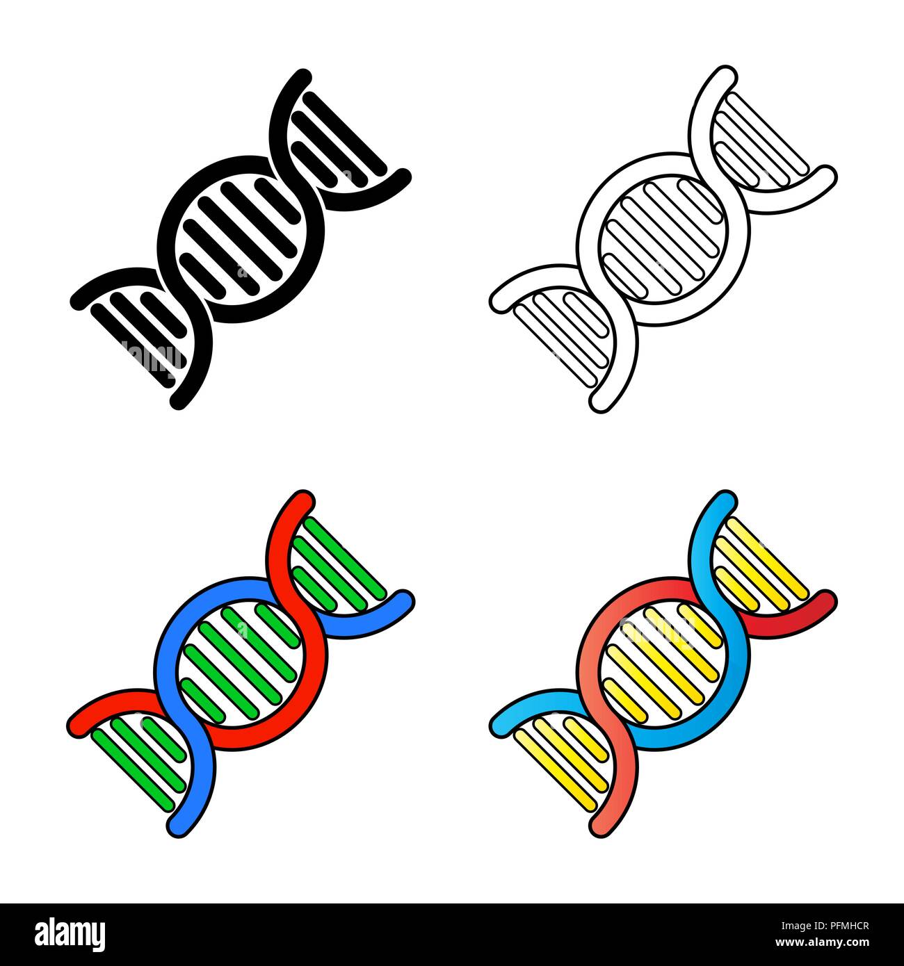 Dna-Symbol vektor design auf weißem Hintergrund Stock Vektor