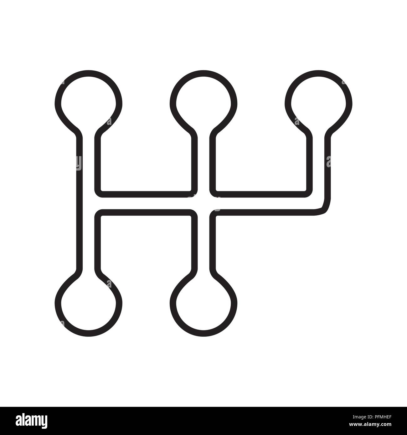 Schaltgetriebe Symbol vektor design auf weißem Hintergrund Stock Vektor