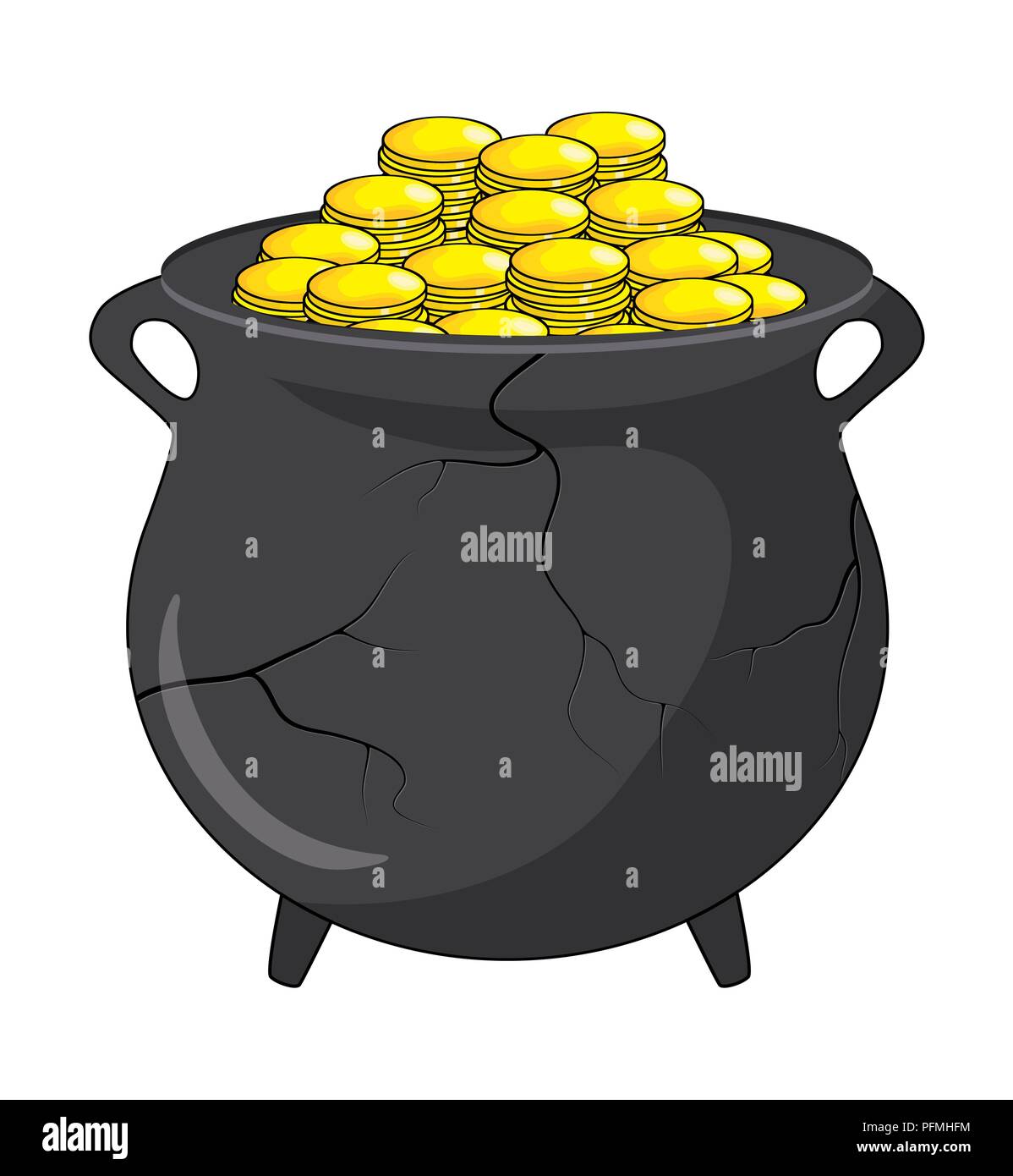 Geld, Gold Gefäß zum Vektor Design auf weißem Hintergrund Stock Vektor