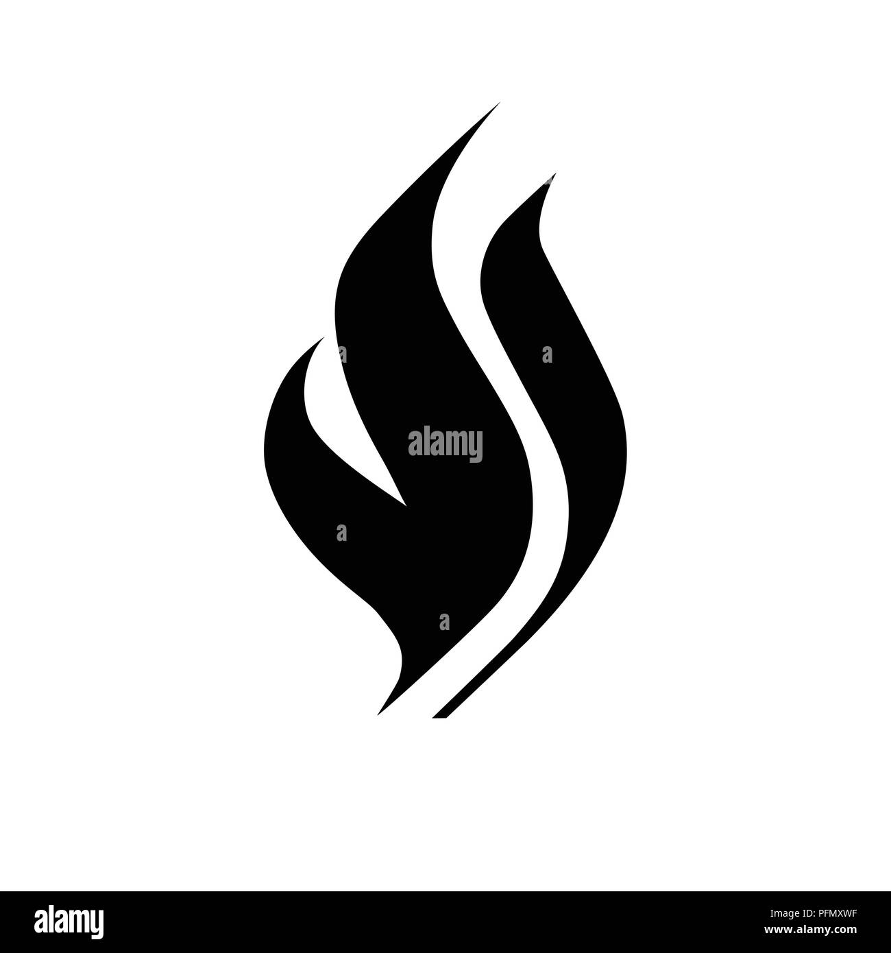 Flammen- oder Feuer Symbol. EPS 8 Vektorgrafik, auf weißem Hintergrund. Stock Vektor