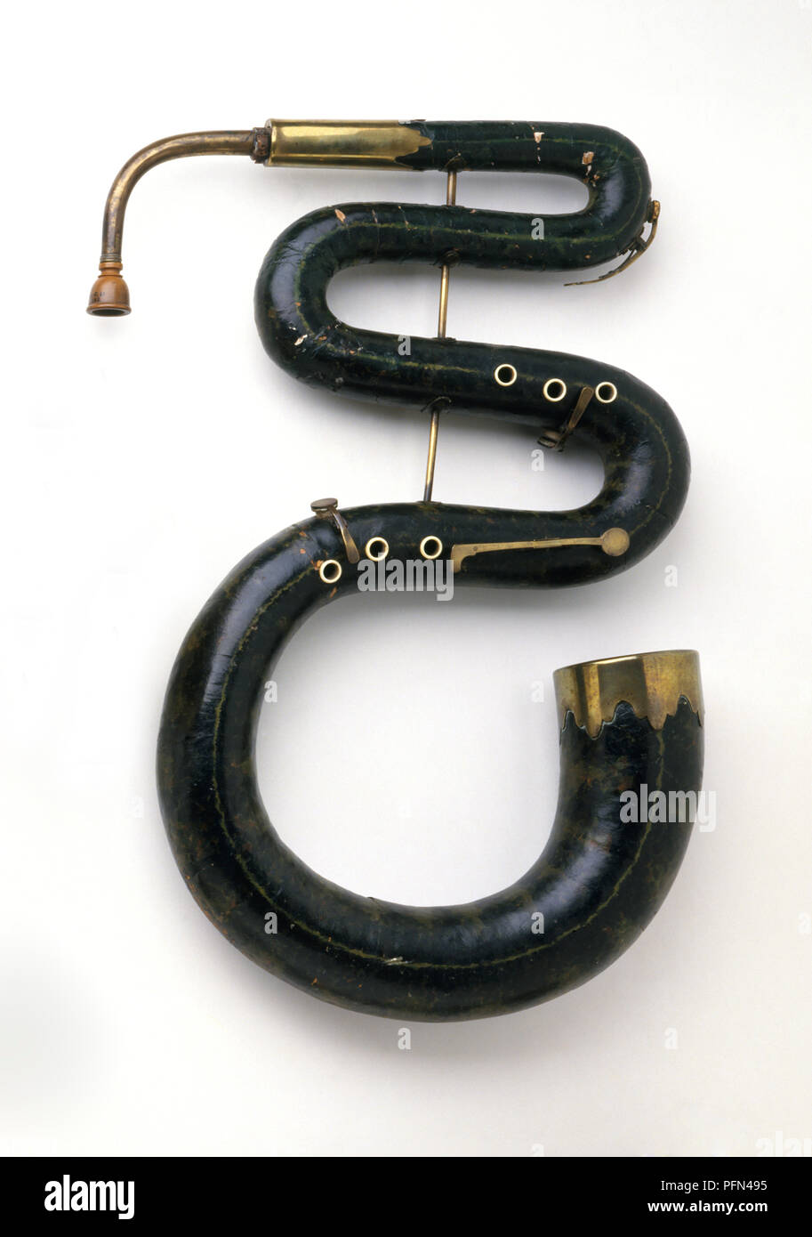 Schlange, Blechblasinstrument, close-up Stockfoto