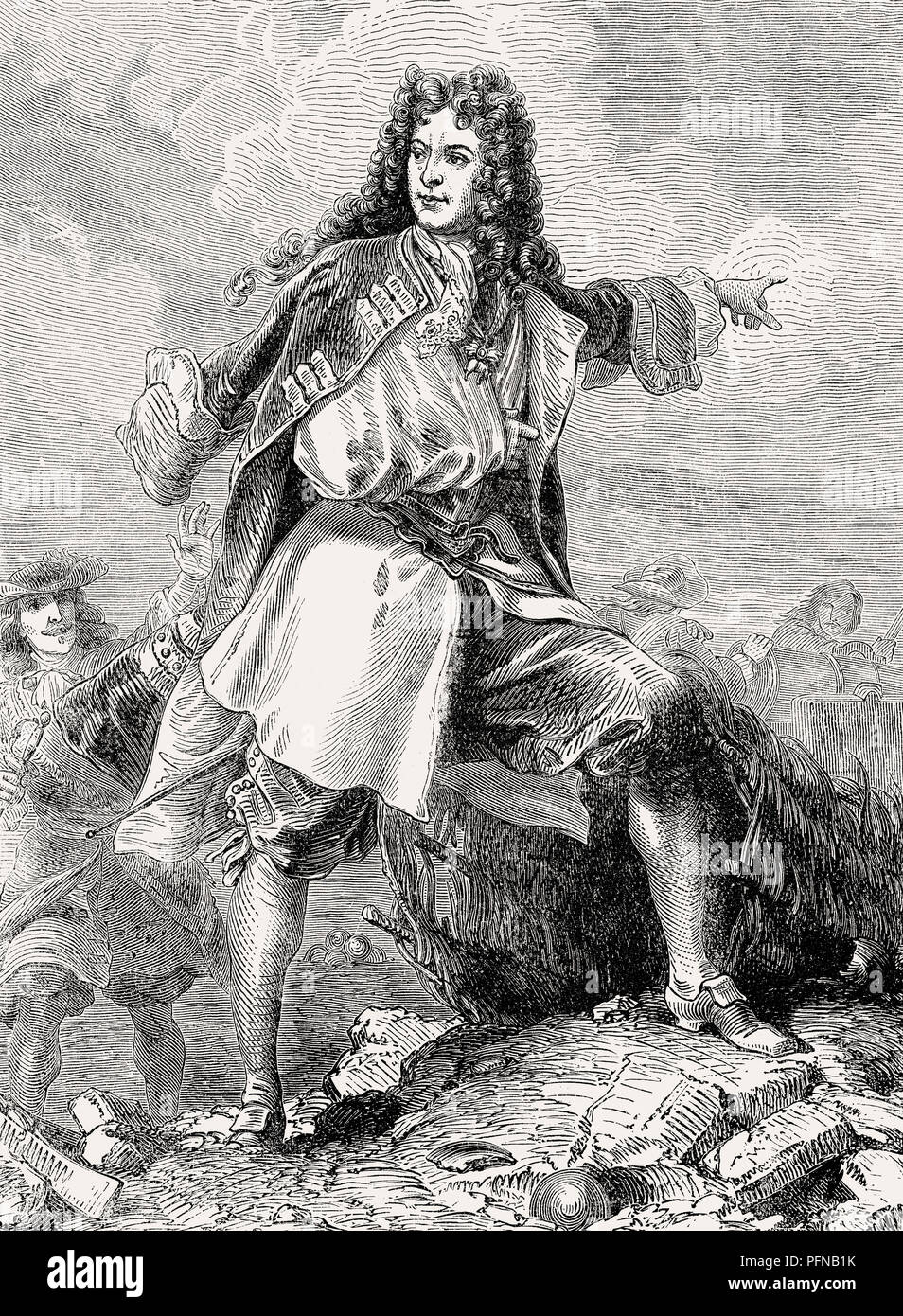 Vom britischen Schlachten onLouis François de Boufflers, Herzog von Boufflers, Graf von Cagny herum, 1644-1711, Marschall von Frankreich Land und Meer, von James Grant Stockfoto
