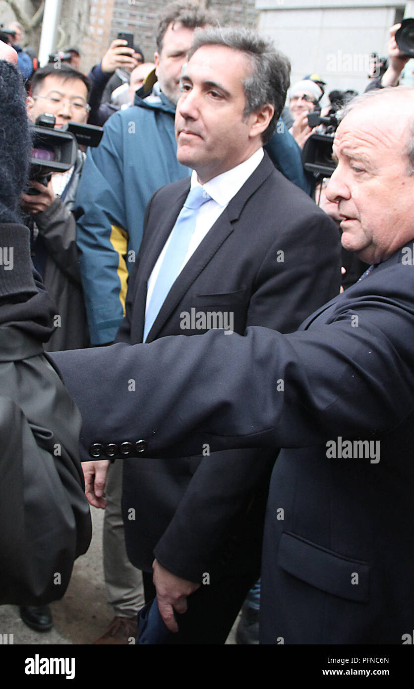 *** Foto *** Trump Rechtsanwalt Michael Cohen plädiert schuldig zu acht ChargesNEW YORK, NY, 16. April 2018: Michael Cohen besuchen seiner Anhörung bei United State District Court Southern District von New York Daniel Patrick Moynihan United State Courthouse in New York. April 16, 2018 Credit: RW/MediaPunch Stockfoto