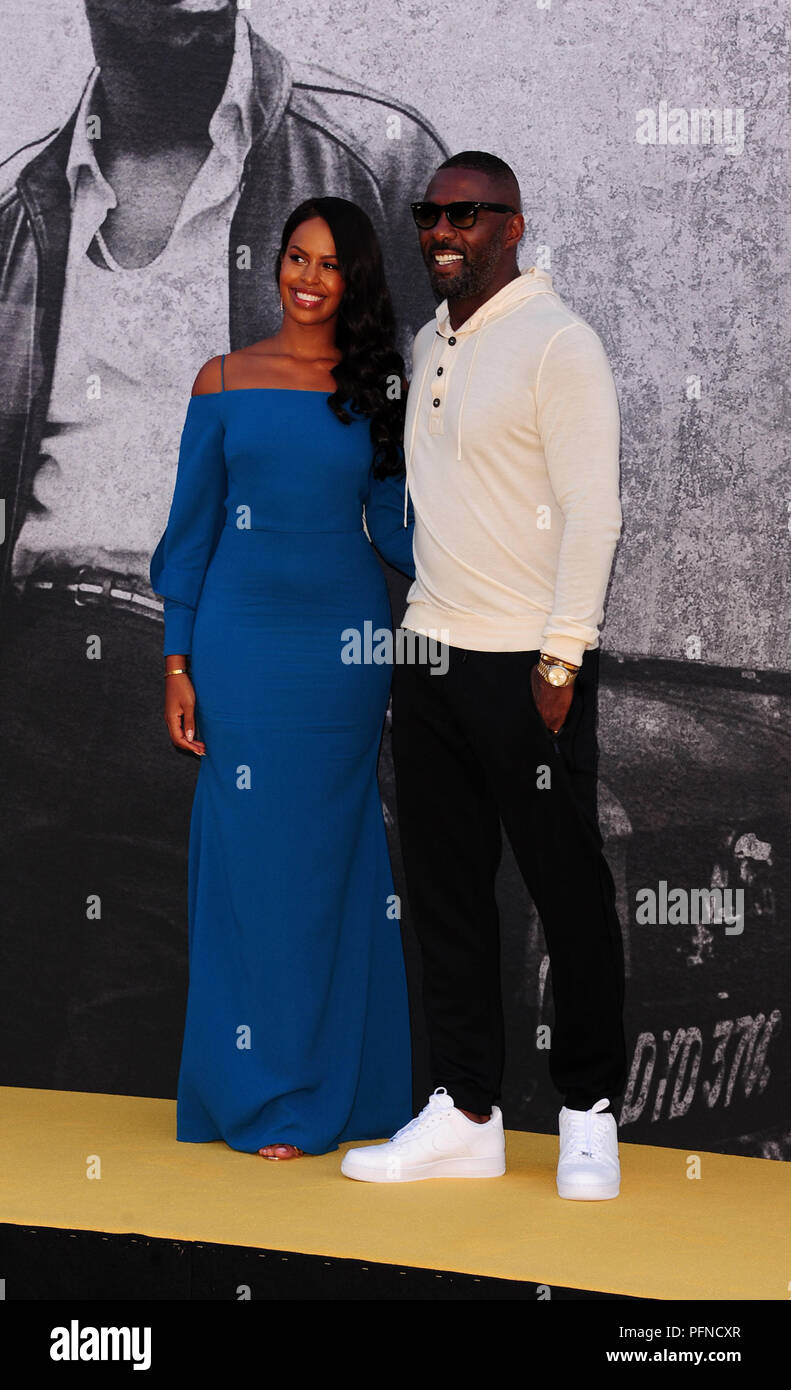 London, Großbritannien. 21 Aug, 2018. Idris Elba & Sabrina Dhowre die Teilnahme an der BRITISCHEN Premiere von YARDIE am BFI London South Bank 21 Auggust 2018 Credit: Peter Phillips/Alamy leben Nachrichten Stockfoto