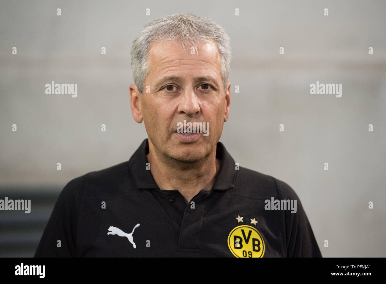 Furth im Wald, Deutschland. 21 Aug, 2018. Lucien FAVRE (Trainer), Brustbild, Fußball, DFB-Pokal, 1.hauptrunde, Greuther Fürth (FUE) - Borussia Dortmund (DO) 1:2 n/a am 20.08.2018 in Fürth/Deutschland. | Verwendung der weltweiten Kredit: dpa/Alamy leben Nachrichten Stockfoto