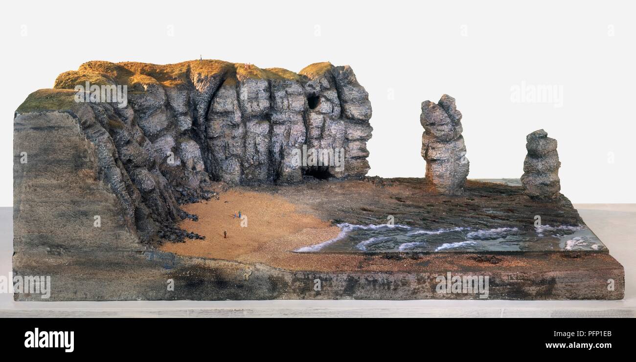 Modell Erosion der Steilküste Stockfoto