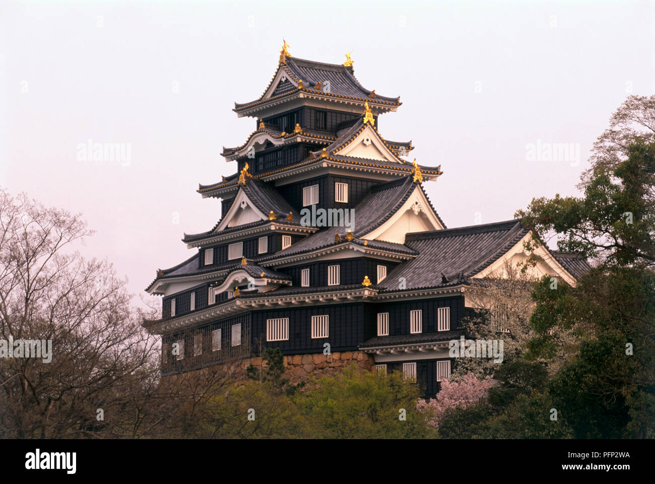 Japan, Ujo, Okayama Castle, rekonstruiert auch halten, wie Crow's Schloss bekannt Stockfoto