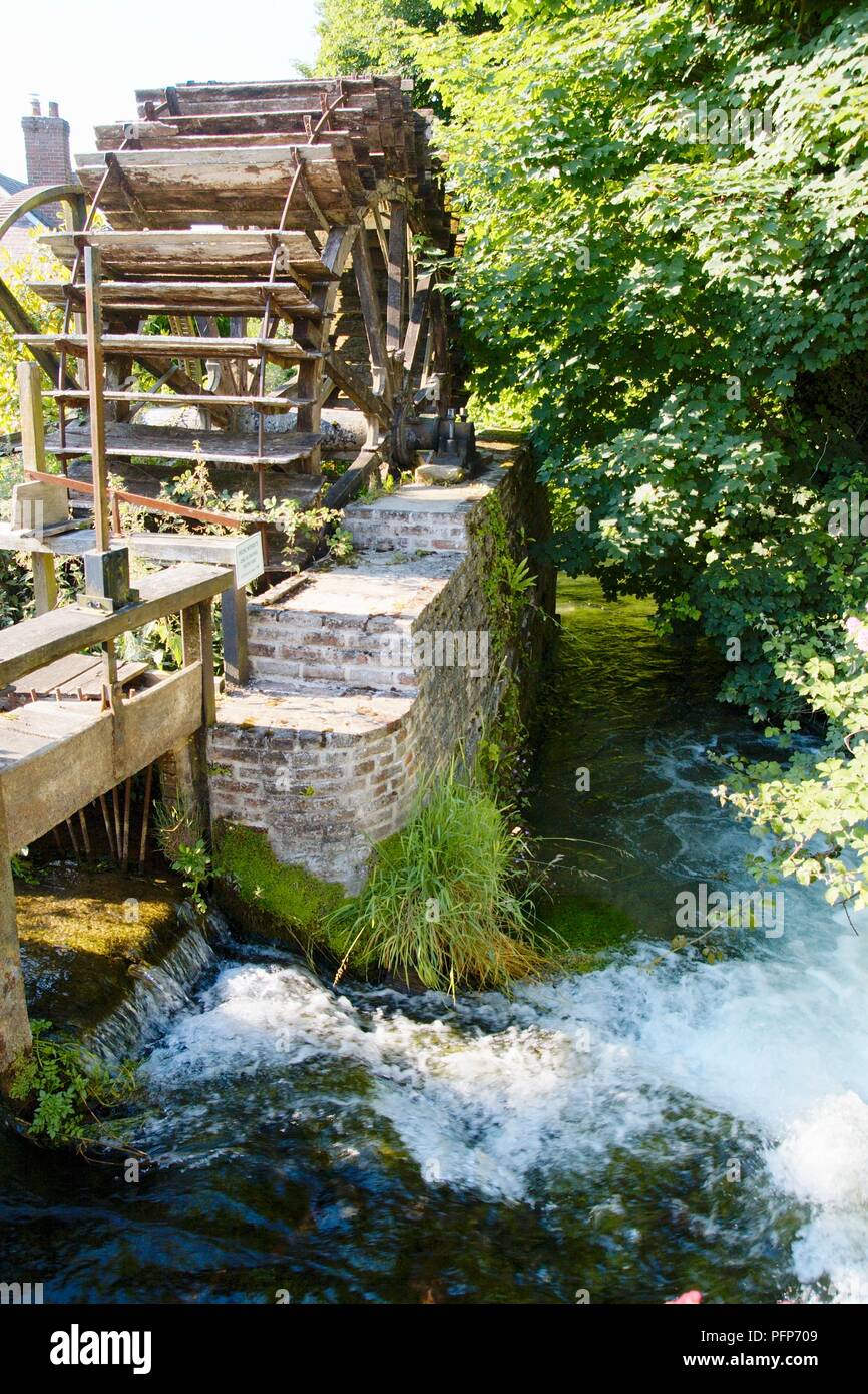 Frankreich, Normandie, Veules-les-Roses, Wassermühle Stockfoto