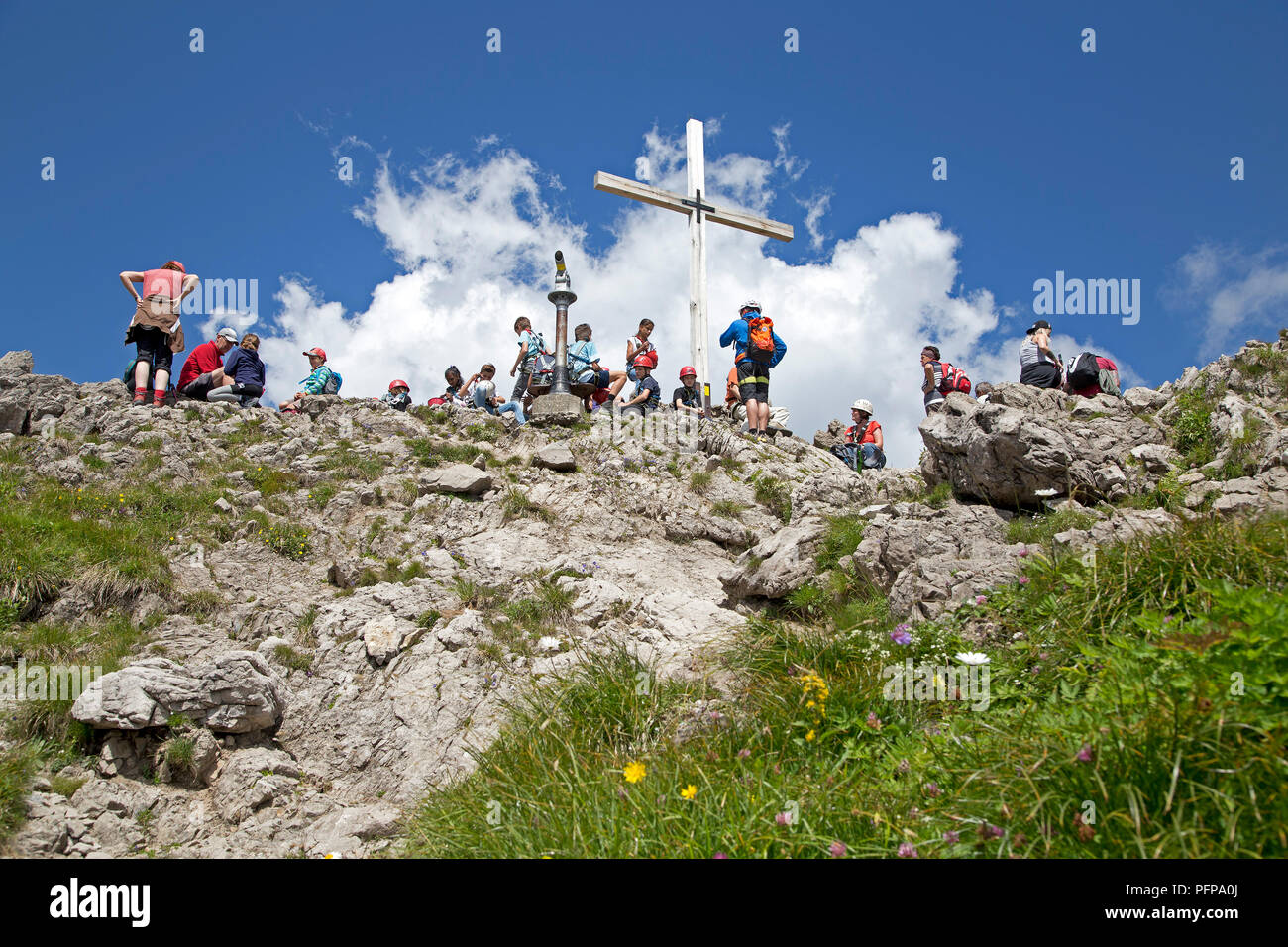 Gipfel, Kanzelwand, Riezlern, Kleines Walsertal, Österreich Stockfoto