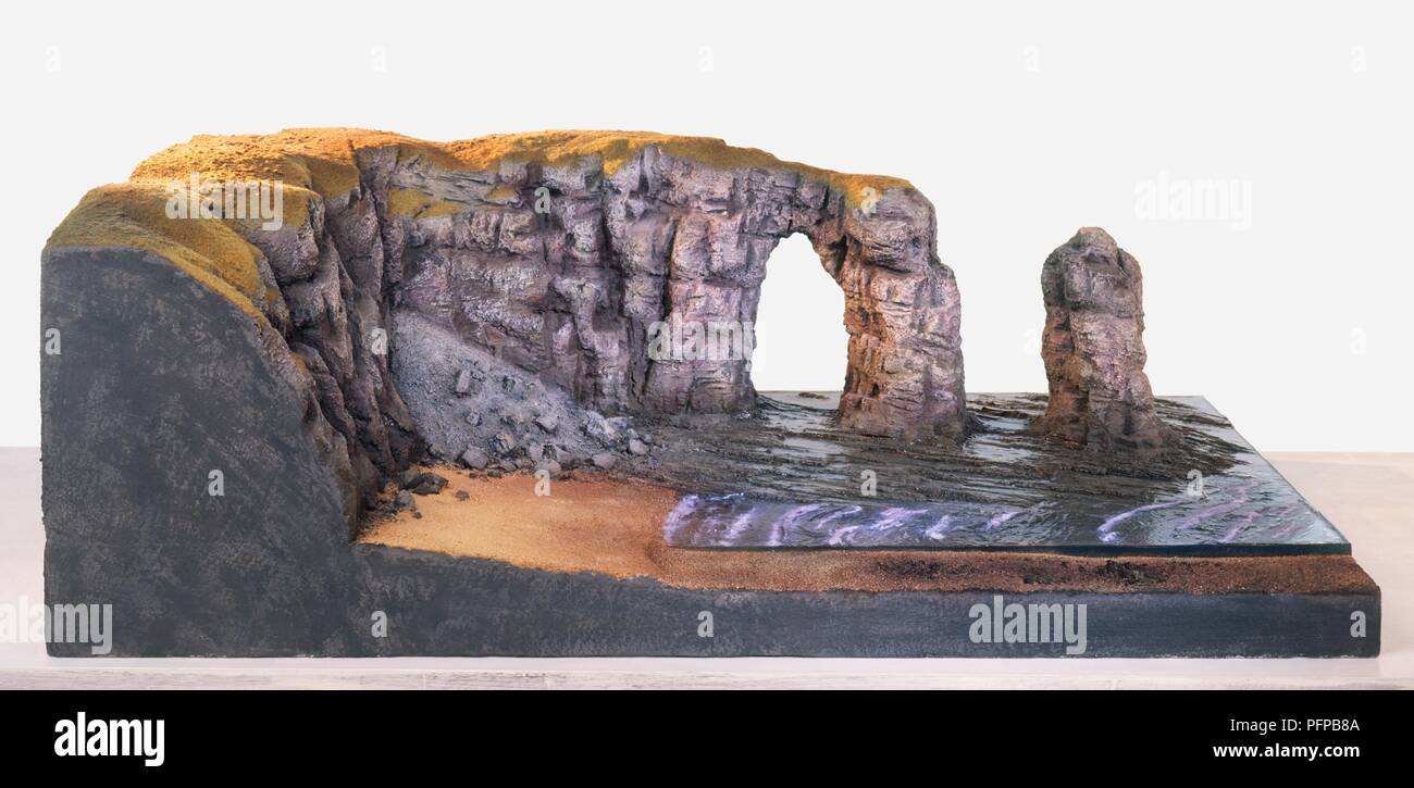 Modell Erosion der Steilküste Stockfoto