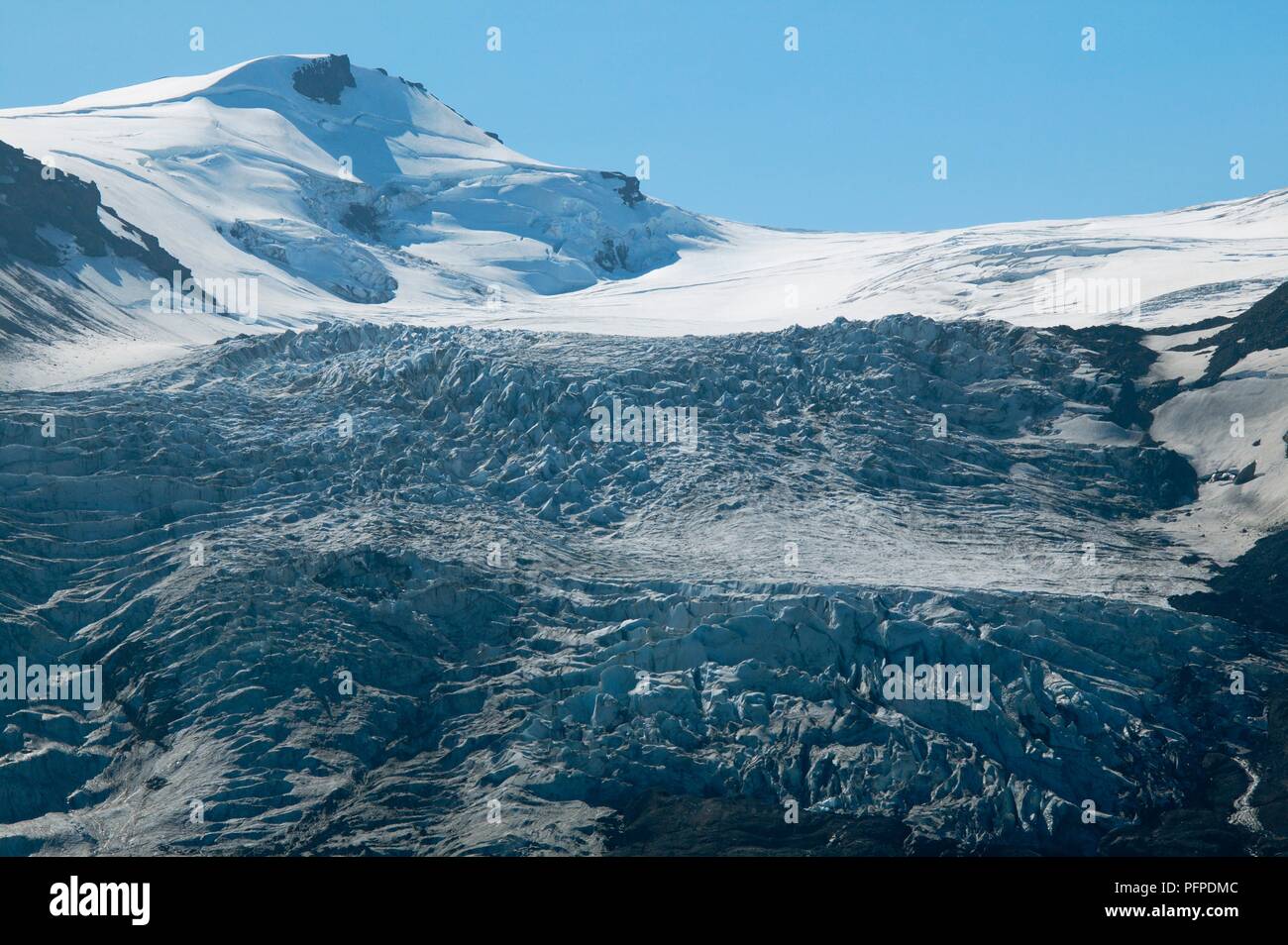 Island, Gletscher Eyjafjallajokull Ice Cap Stockfoto