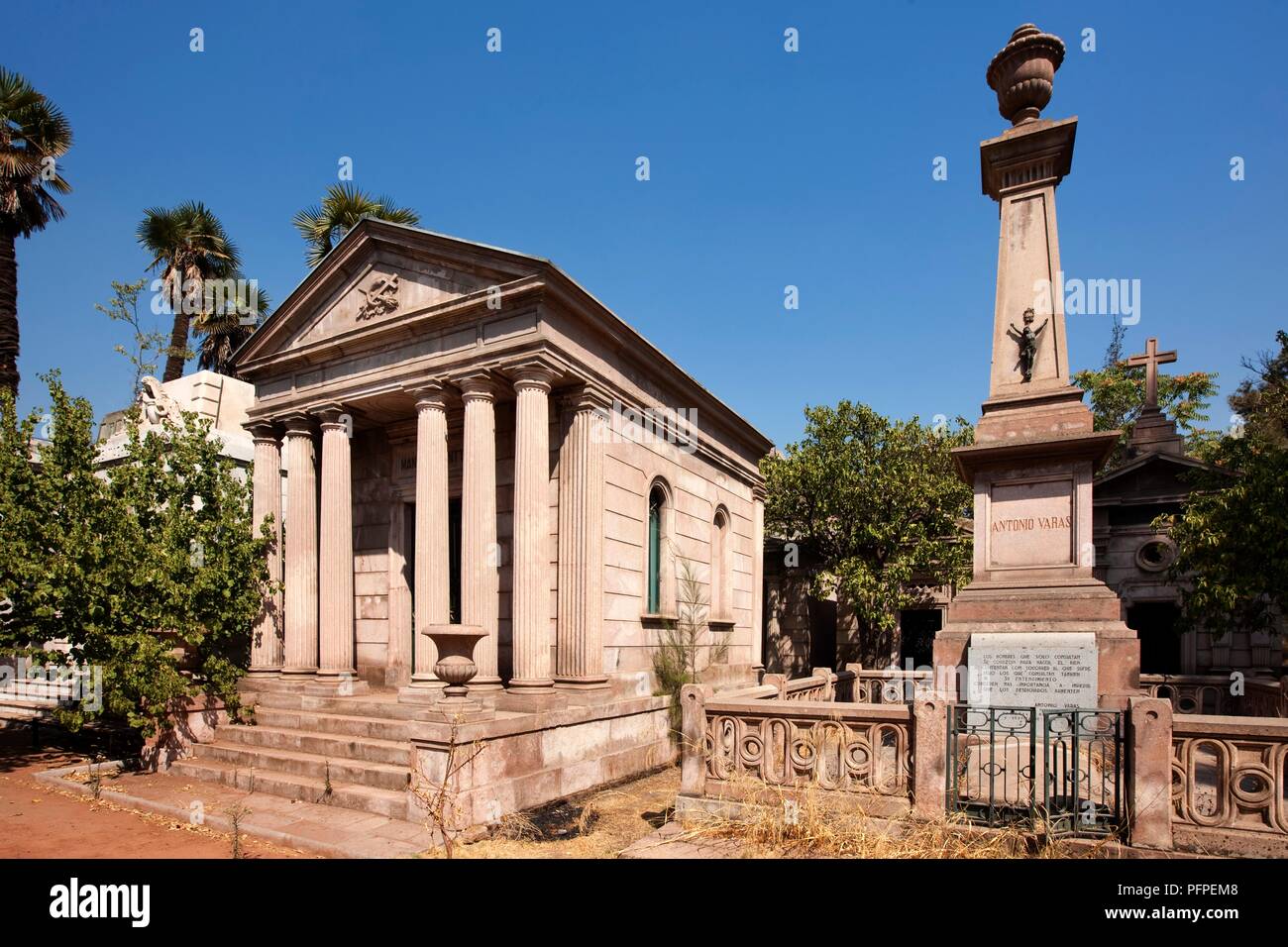 Chile, Santiago, Friedhof Cementerio General (Allgemein), Manuel Montt und Antonio Varas Gräber Stockfoto