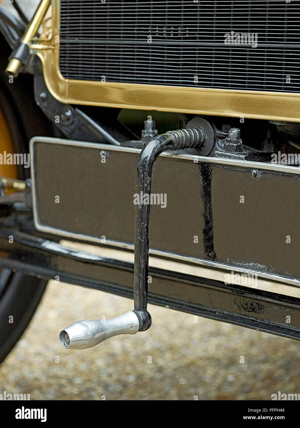 Ford Modell T starten Griff, close-up Stockfoto