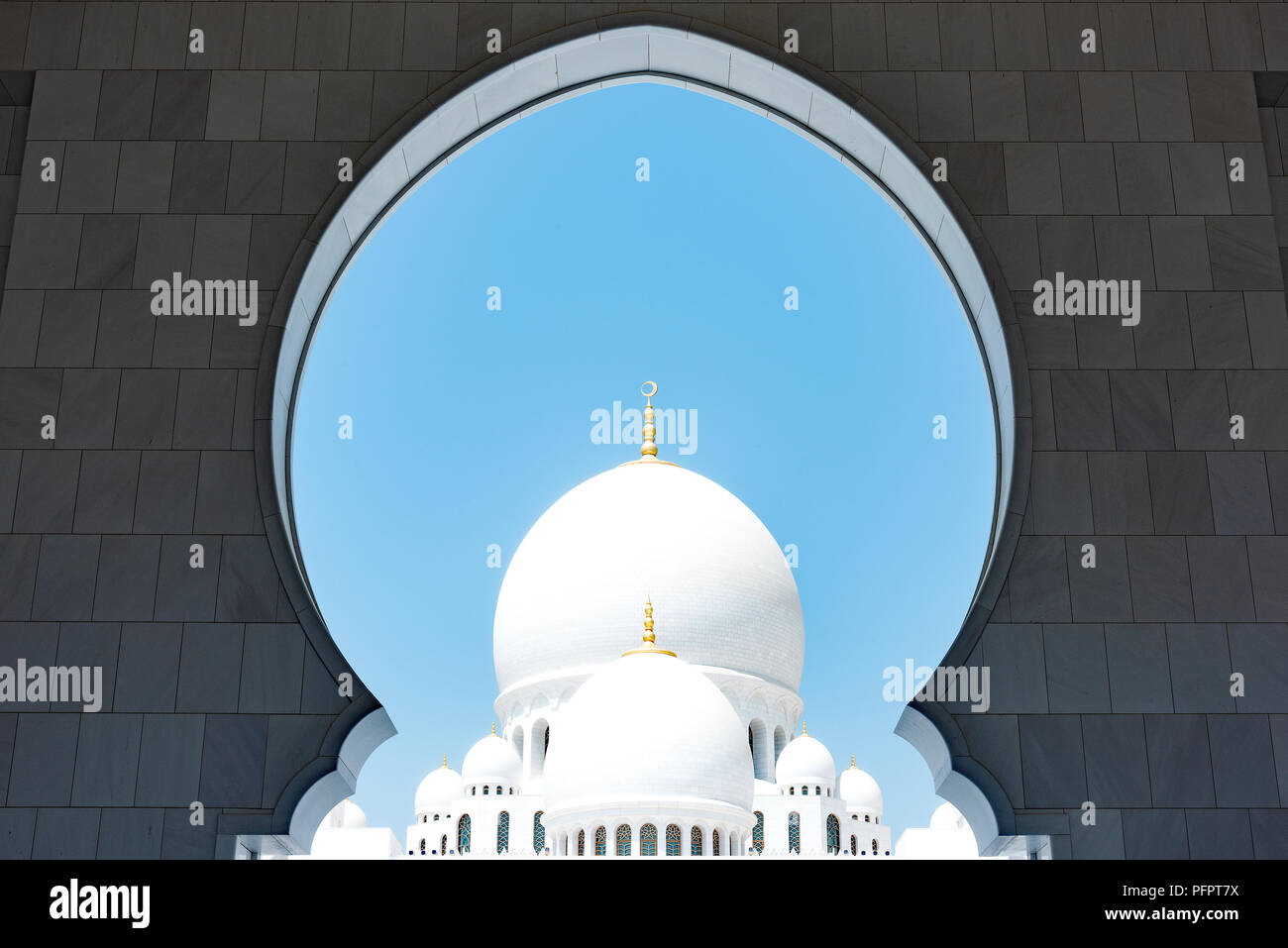 Bilder von der Sheikh Zayed Grand Moschee, Abu Dhabi, V.A.E. Stockfoto