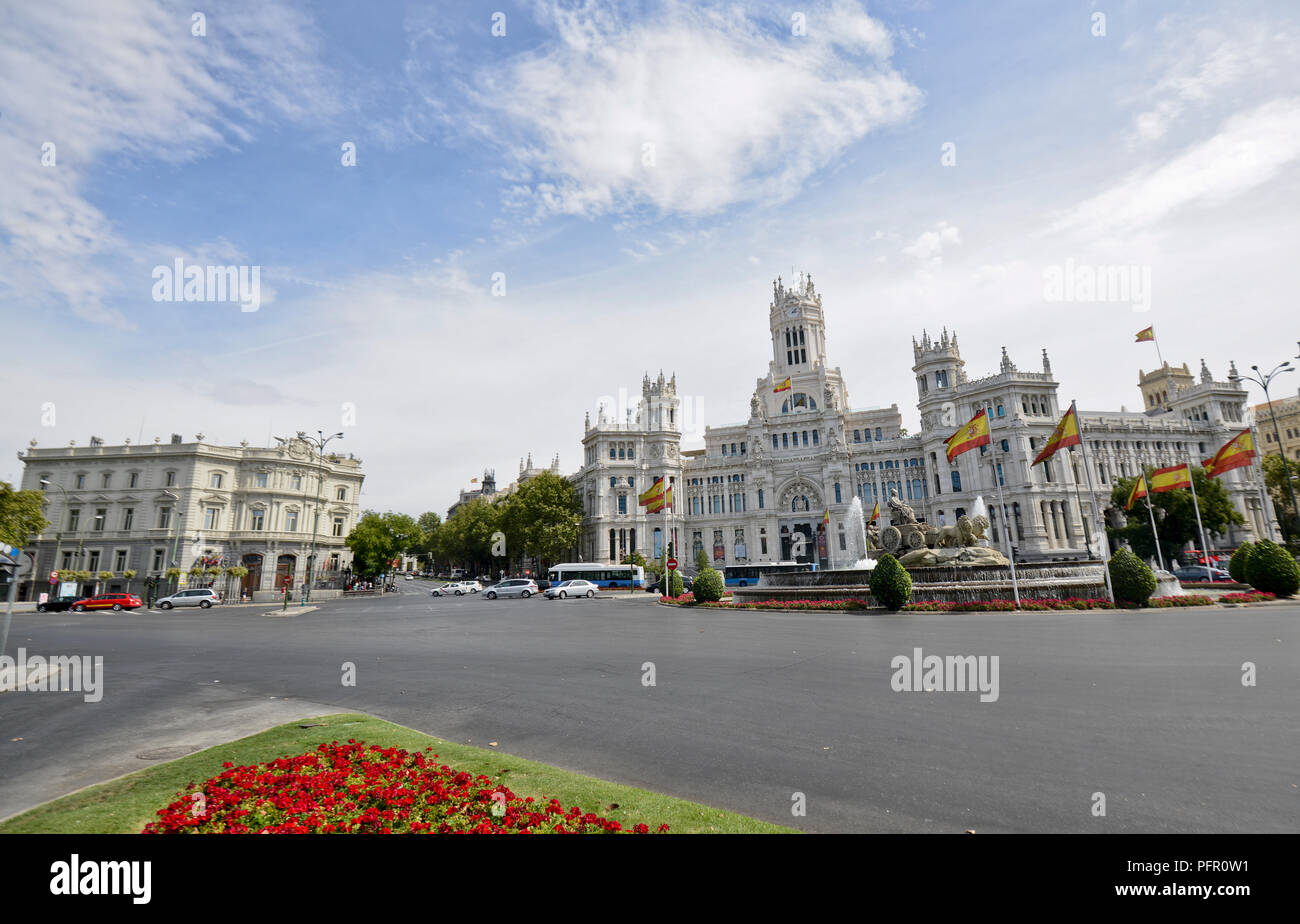 Plaza de Cibeles in Madrid, Spanien Stockfoto