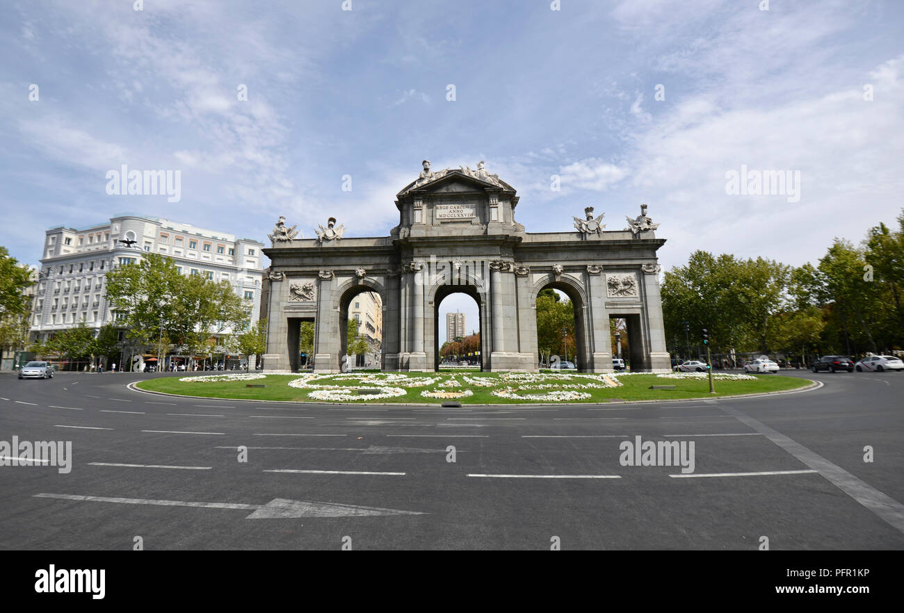 Alcalá-Tor (Puerta de Alcala), Madrid, Spanien Stockfoto