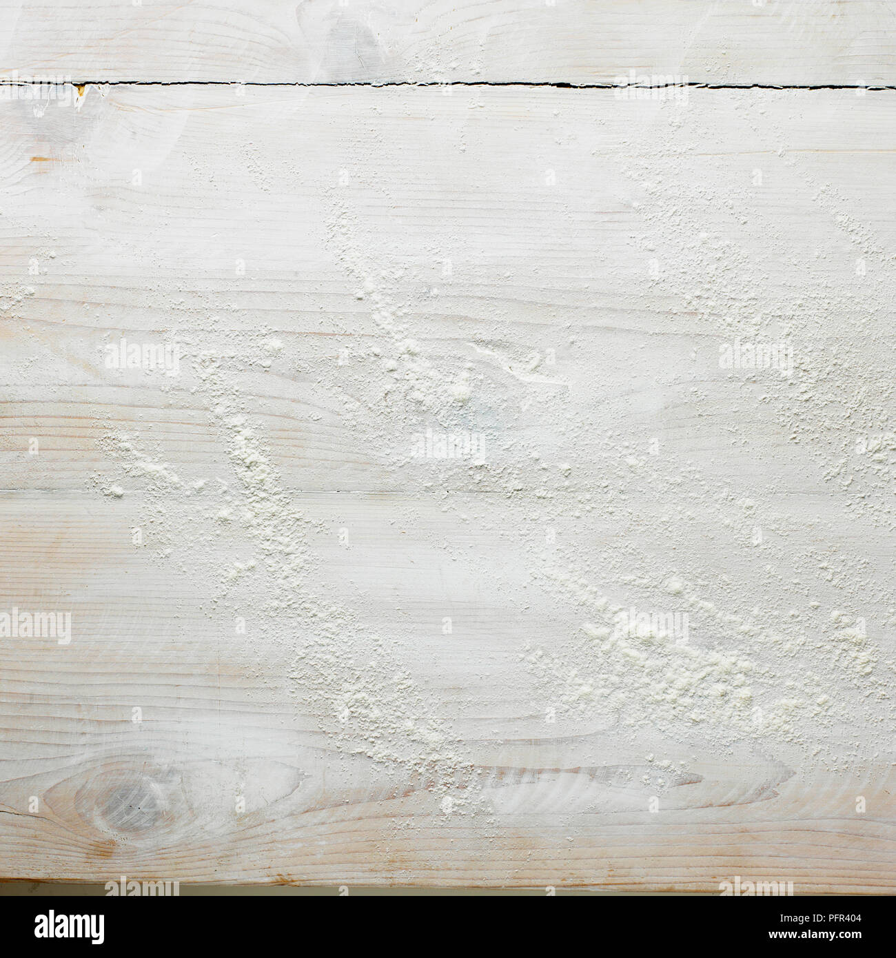 Holz- Oberfläche in Mehl Stockfoto