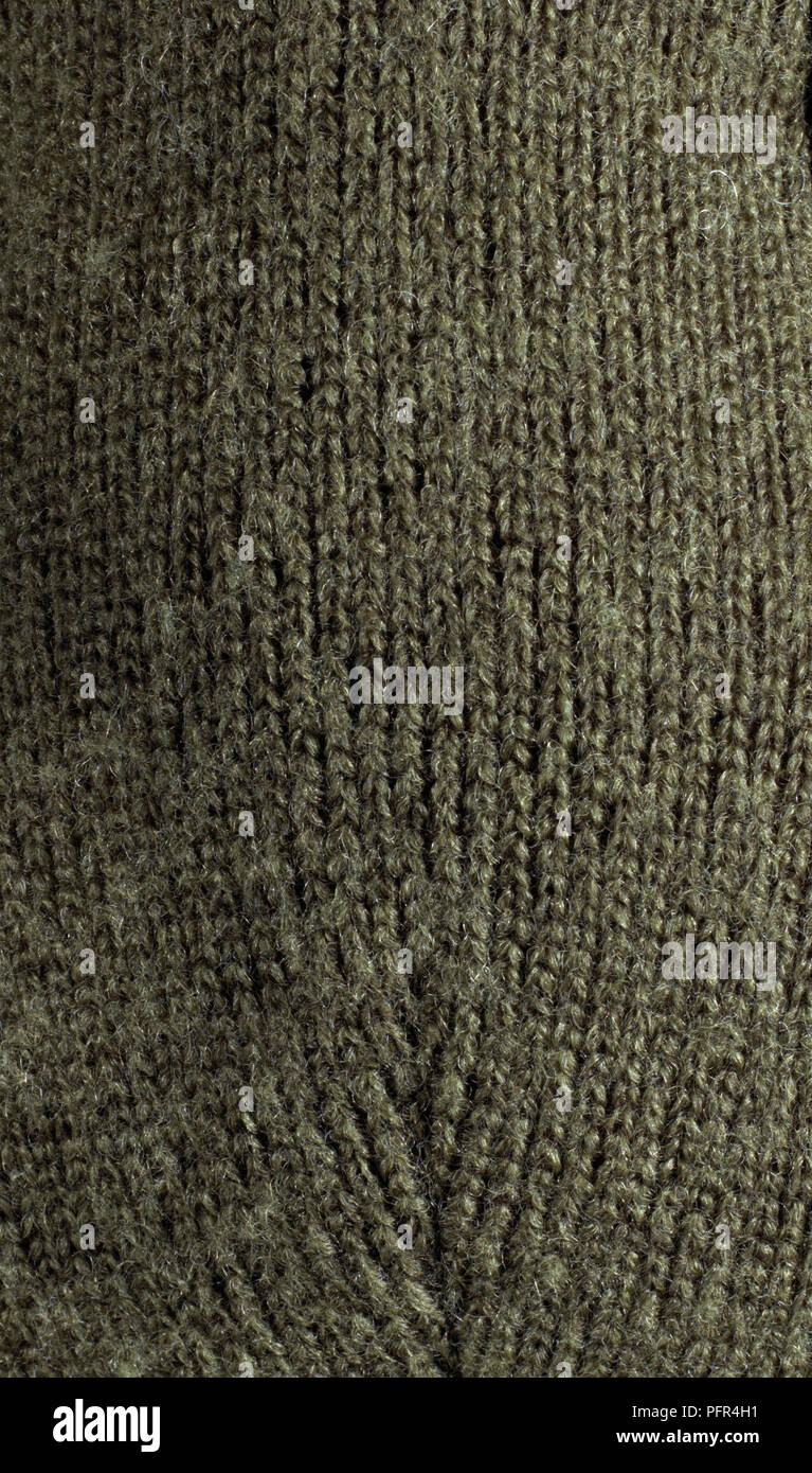 Stück grau-grünen Stricken, close-up Stockfoto