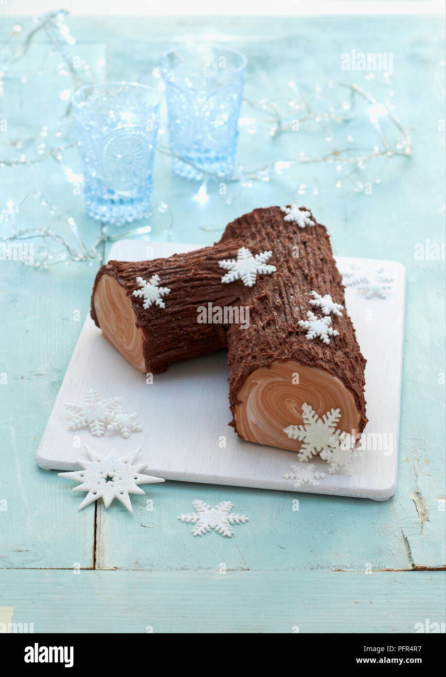 Yule-log Stockfoto