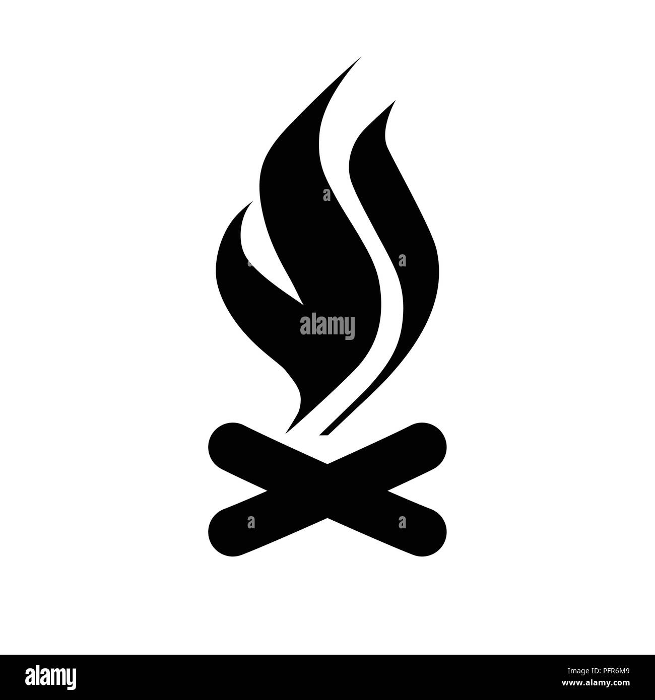 Flammen- oder Feuer Symbol. EPS 8 Vektorgrafik, auf weißem Hintergrund. Stock Vektor