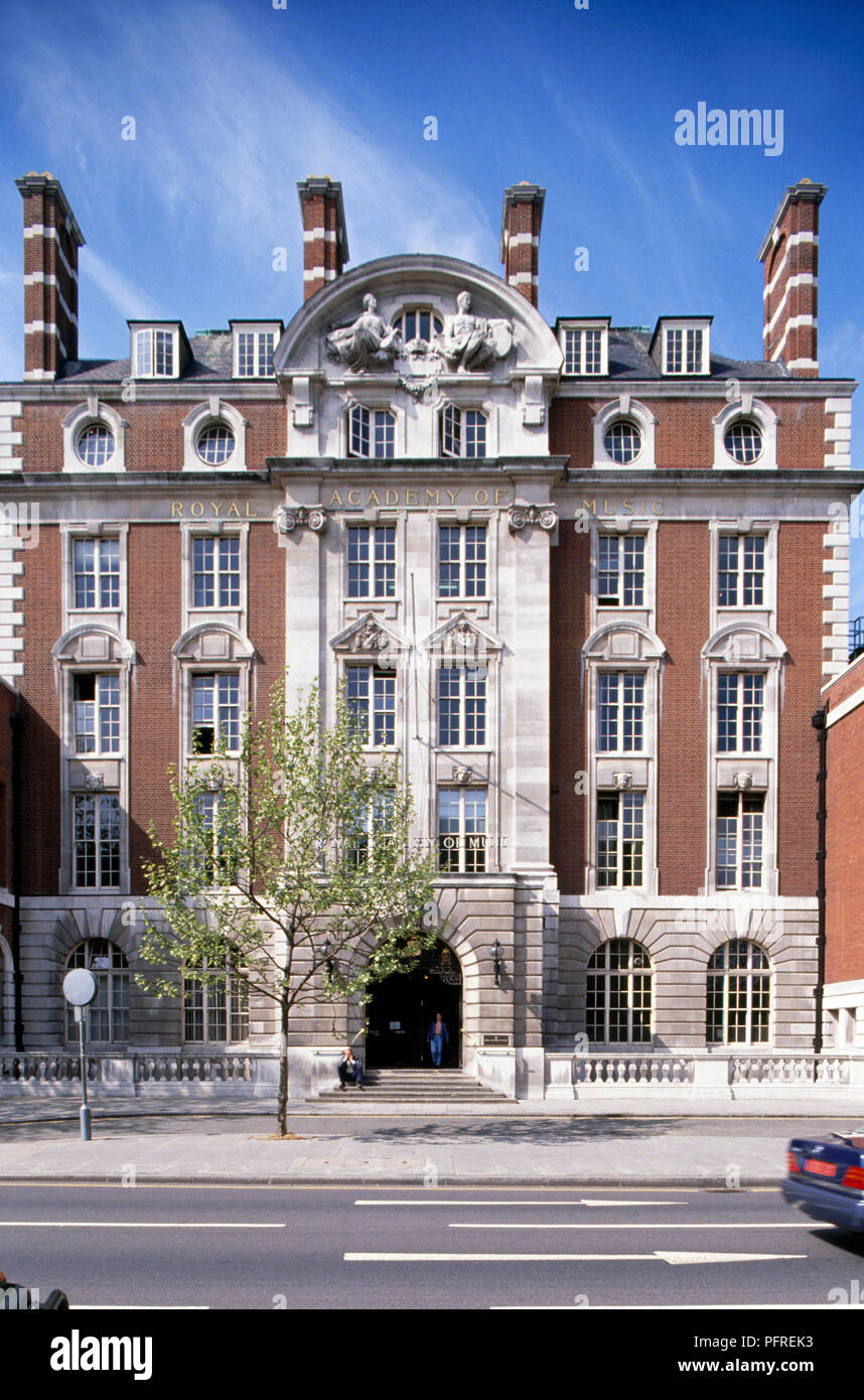 England, London, Royal Academy of Music, Fassade des edwardianischen Gebäude (1911) Stockfoto