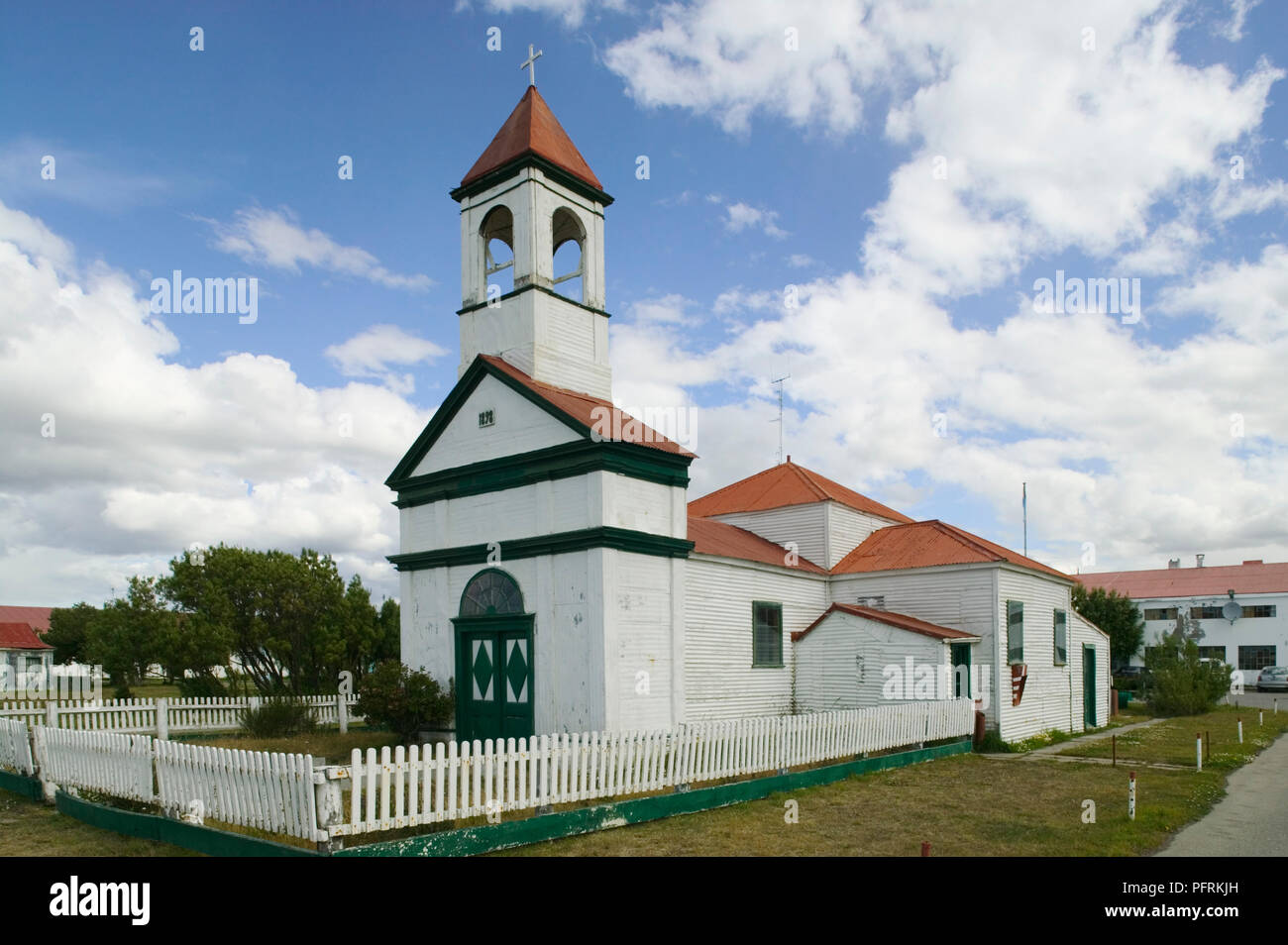 Argentinien, Tierra del Fuego, Kirche in der Mission der Salesianer in der Nähe von Rio Grande Stockfoto