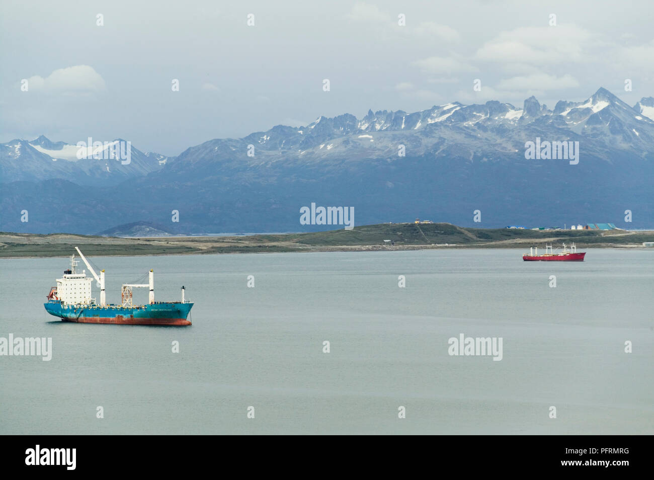 Argentinien, Tierra del Fuego, Schiffe in den Beagle Kanal Stockfoto