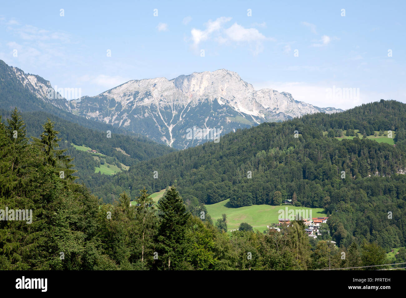Deutschland, Bayern (Bayern) Staat, Berchtesgaden Stadt, Obersalzberg, Bergblick Stockfoto