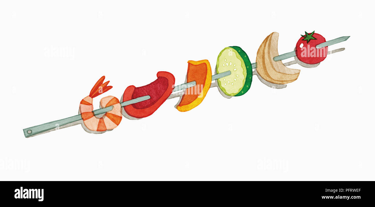 Illustration, Kebab Stockfoto